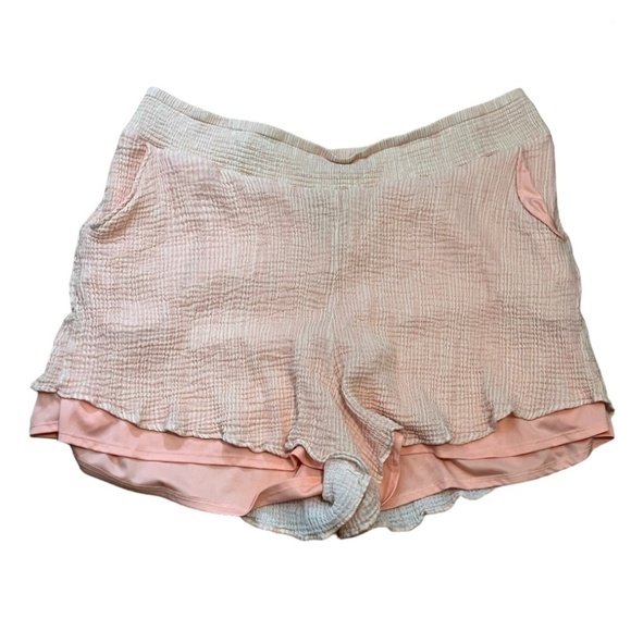 Torrid Shorts 4X Pink Pull On Striped Feminine Neutral Preppy Ombre Festival - Picture 1 of 12